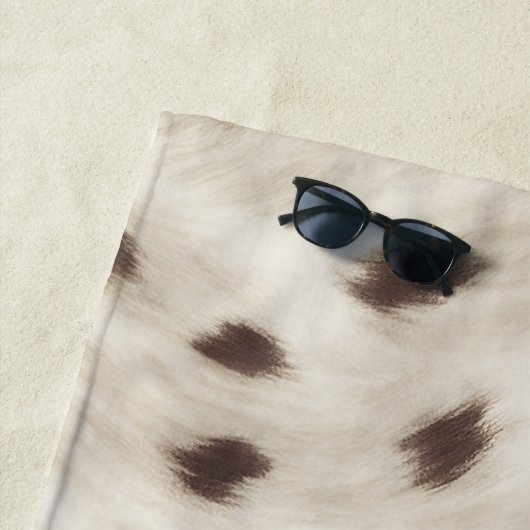 Personalized Chic Neutral Leopard Animal Print ビーチタオル (インサイチュ)