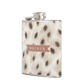 Personalized Chic Neutral Leopard Animal Print フラスク (左)