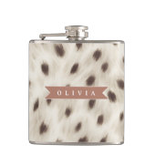 Personalized Chic Neutral Leopard Animal Print フラスク (正面)