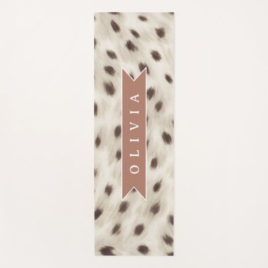 Personalized Chic Neutral Leopard Animal Print ヨガマット (正面)