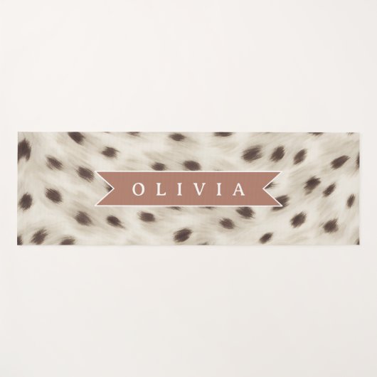 Personalized Chic Neutral Leopard Animal Print ヨガマット (正面(横))