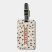 Personalized Chic Neutral Leopard Animal Print ラゲッジタグ (正面縦)