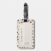 Personalized Chic Neutral Leopard Animal Print ラゲッジタグ (裏面縦)