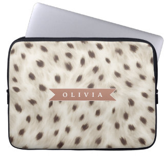 Personalized Chic Neutral Leopard Animal Print ラップトップスリーブ