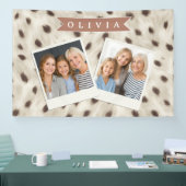 Personalized Chic Neutral Leopard Animal Print 横断幕 (トレードショー)