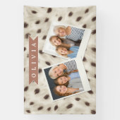 Personalized Chic Neutral Leopard Animal Print 横断幕 (縦)
