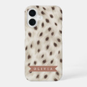 Personalized Chic Neutral Leopard Animal Print iPhone 16ケース (裏面)