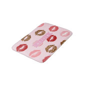 Personalized Chic Pink Leopart Print Lip Pattern バスマット (アングル)