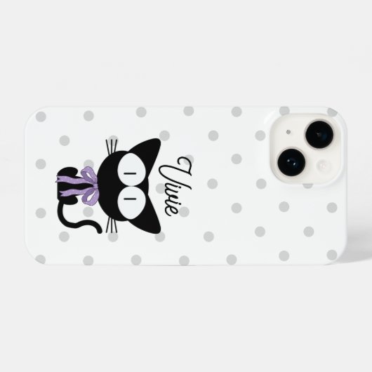 Personalized Chic Polka Dots iPhoneケース (裏面横)