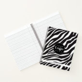 Personalized Chic Zebra Print Custom Company Logo ノートブック (内部)