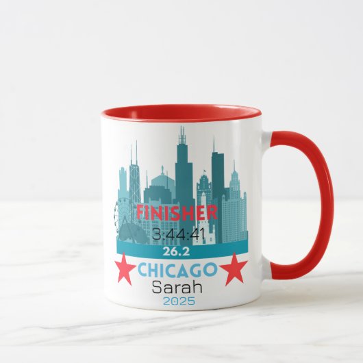 Personalized Chicago Marathon 2025 Gift For Runner マグカップ (右)
