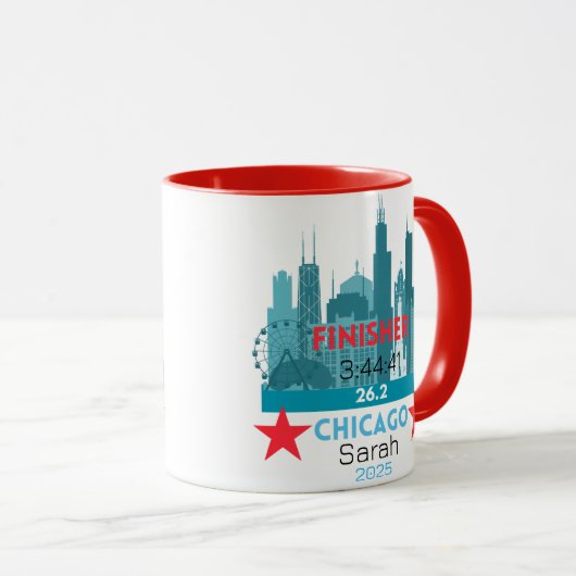 Personalized Chicago Marathon 2025 Gift For Runner マグカップ (正面右)