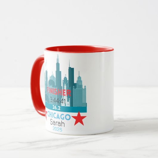 Personalized Chicago Marathon 2025 Gift For Runner マグカップ (正面左)