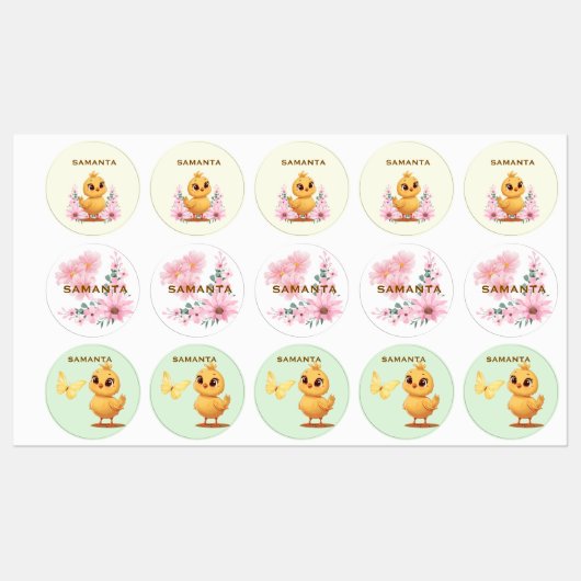 Personalized Chick Waterproof Labels  ラベル (シート)
