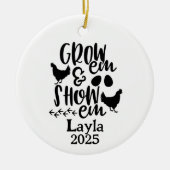 Personalized Chicken 4H Farm Ornament セラミックオーナメント (正面)