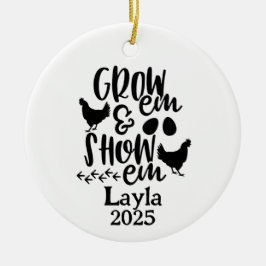 Personalized Chicken 4H Farm Ornament セラミックオーナメント