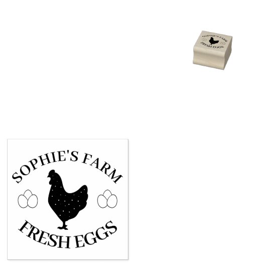 Personalized Chicken Egg Logo ラバースタンプ (押印)