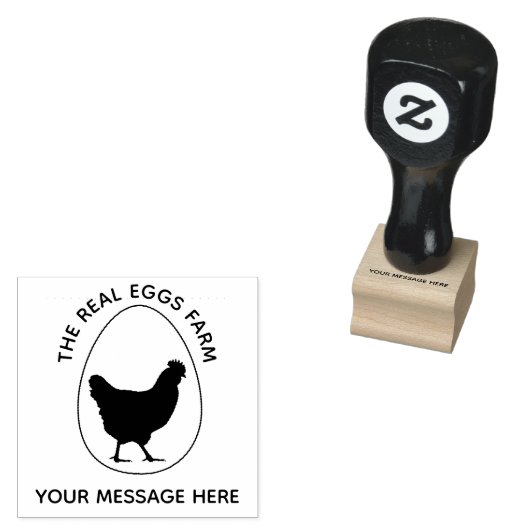 Personalized Chicken Egg Poultry Farm Logo ラバースタンプ (押印)