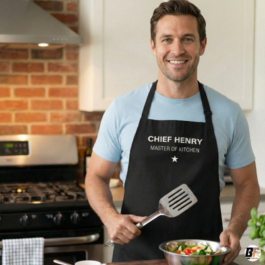 Personalized Chief Master of Kitchen Men's エプロン