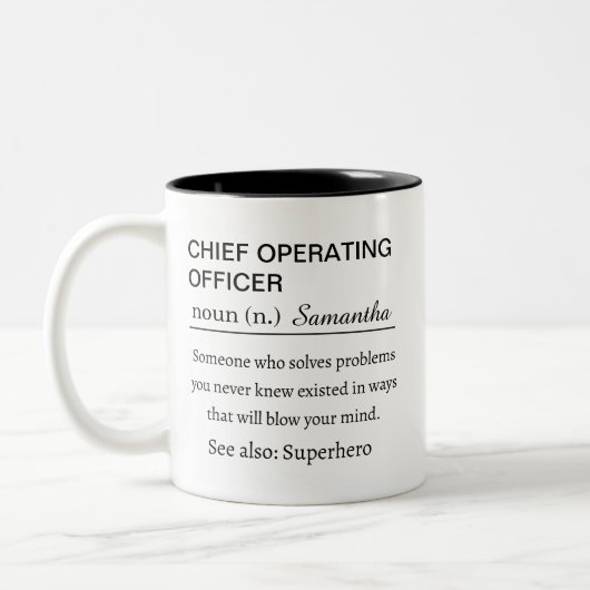 Personalized Chief Operating Officer Definition ツートーンマグカップ (左)