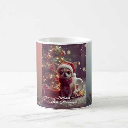 Personalized Chihuahua Christmas Mug – Custom Dog コーヒーマグカップ (中央)