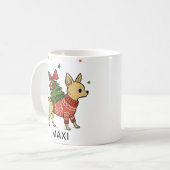 Personalized Chihuahua Christmas Tree Dog コーヒーマグカップ (正面左)