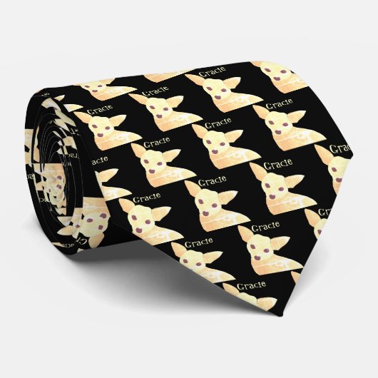 Personalized Chihuahua Men's Tie ネクタイ (ロール)