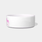 Personalized Chihuahua Pet Bowl  Pink Silhouette  ボウル (右)