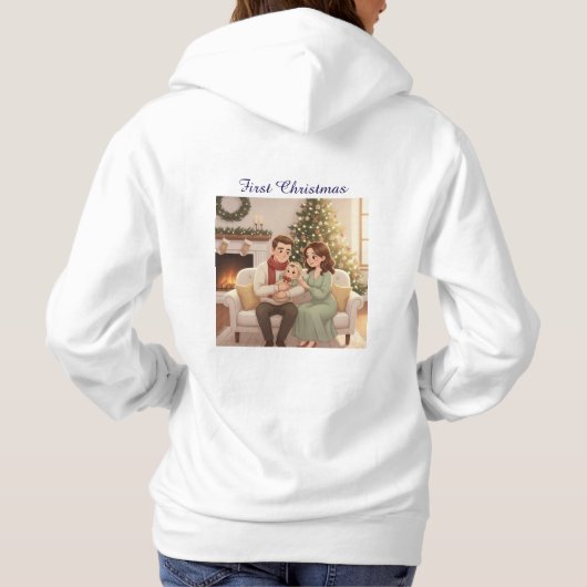 Personalized Child’s First Christmas Hoodie – Baby パーカ (裏面)