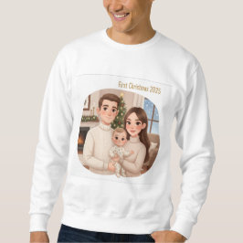 Personalized Child’s First Christmas Hoodie – Men’ スウェットシャツ