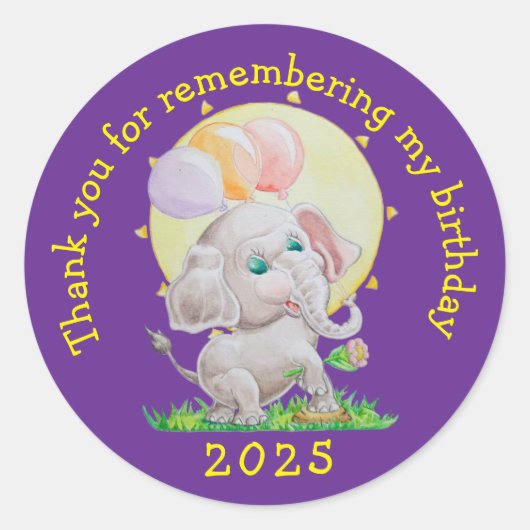 Personalized Children's Birthday Stickers ラウンドシール (正面)