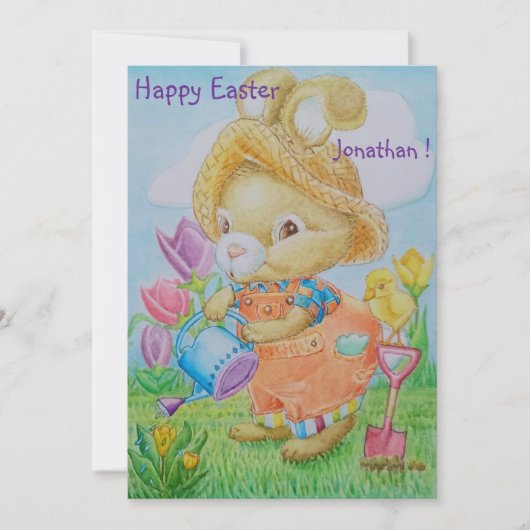 Personalized Children's Easter Greeting Card  シーズンカード (正面)