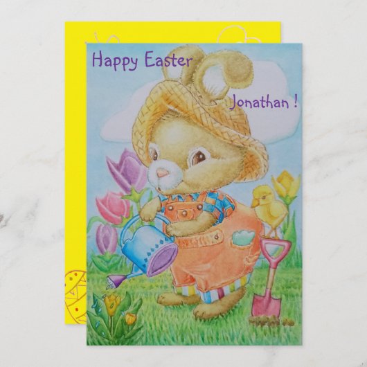 Personalized Children's Easter Greeting Card  シーズンカード (正面/裏面)