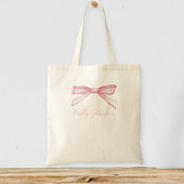 Personalized children's tote bag with bow トートバッグ