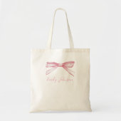 Personalized children's tote bag with bow トートバッグ (正面)
