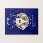 Personalized Chilling Dog Funny Beagle ジグソーパズル (横)