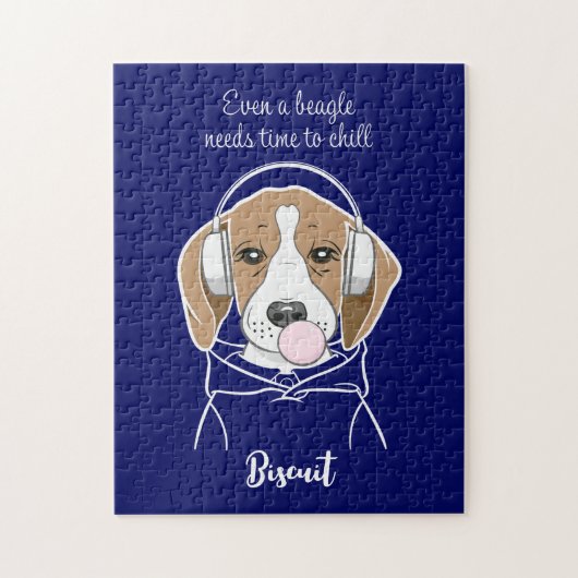 Personalized Chilling Dog Funny Beagle ジグソーパズル (縦)