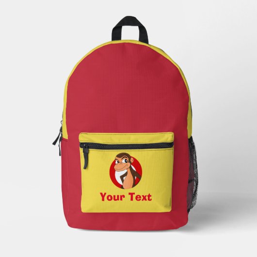 Personalized chimp cartoon  プリントバックパック (正面)