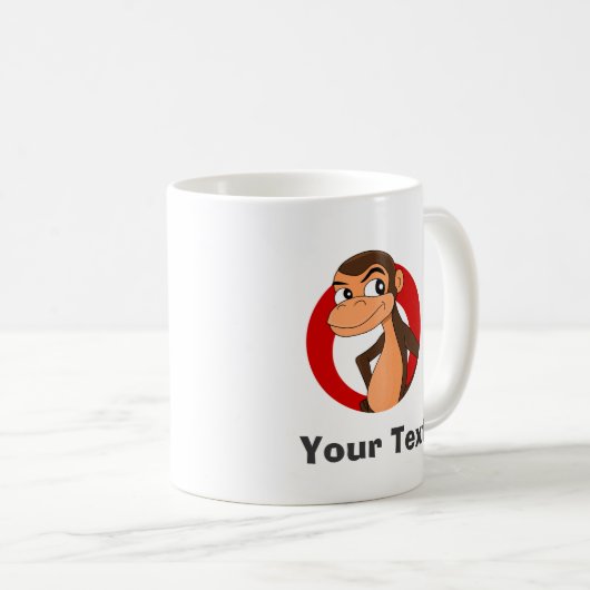Personalized chimp cartoon coffee mug コーヒーマグカップ (正面右)