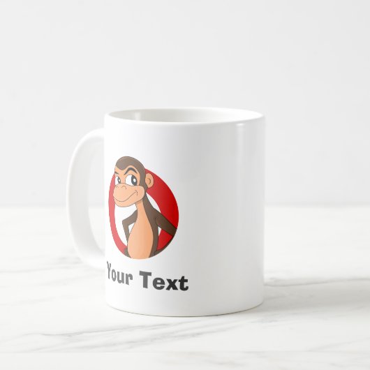 Personalized chimp cartoon coffee mug コーヒーマグカップ (正面左)