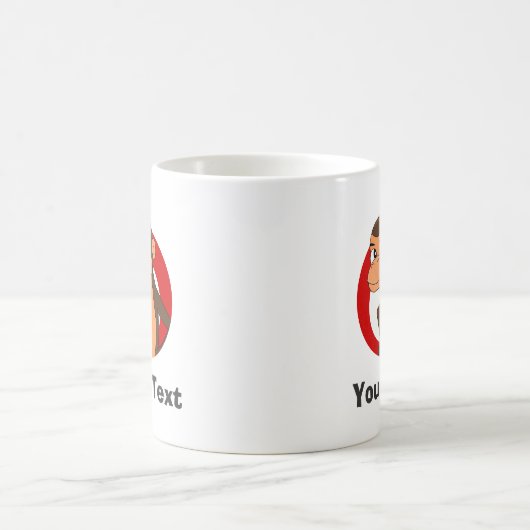 Personalized chimp cartoon coffee mug コーヒーマグカップ (中央)