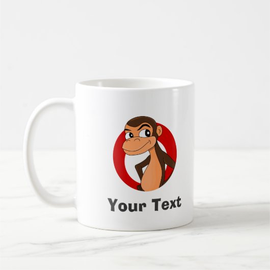 Personalized chimp cartoon coffee mug コーヒーマグカップ (左)