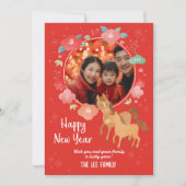 Personalized Chinese New Year Year Of Horse 2026 シーズンカード (正面)