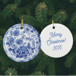Personalized Chinoiserie Blue White Plates  セラミックオーナメント