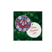 Personalized Chinoiserie Blue White Wreath Bells セラミックオーナメント