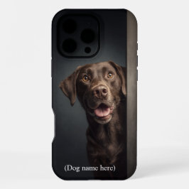 Personalized Chocolate Lab Portrait iPhone 16 Pro Maxケース