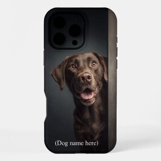 Personalized Chocolate Lab Portrait iPhoneケース (裏面)
