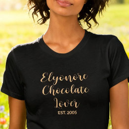 Personalized Chocolate Lover Name Established Tシャツ