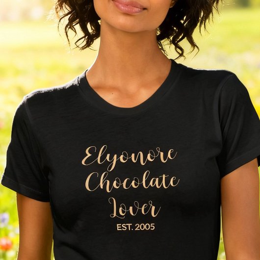 Personalized Chocolate Lover Name Established Tシャツ