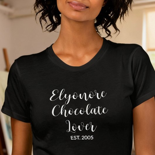 Personalized Chocolate Lover Name Established Tシャツ